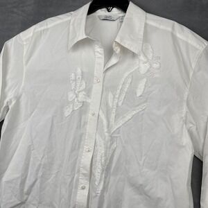 Paris Atelier Other Stories White Embroidered Button Down Shirt Womens M